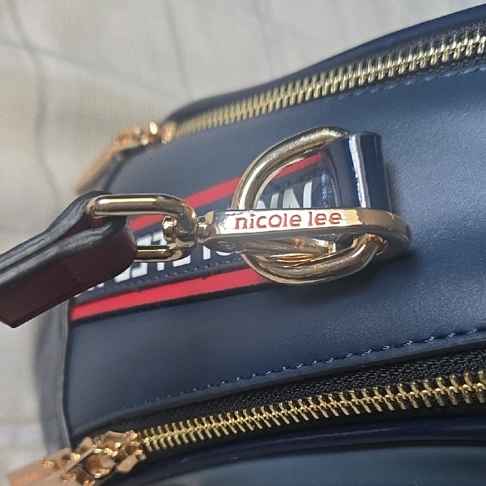Nicole Miller, "Tonight For You", Red & Blue Crossbody Bag - Picture 6 of 14